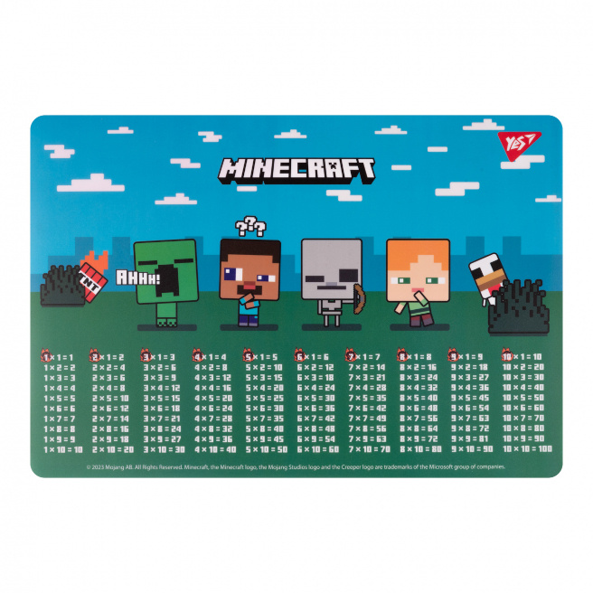 Covoraș de masă plastic YES Minecraft Boom (tablă inmult.) 42*29 cm