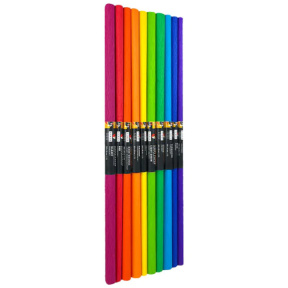 Set hârtie creponată, 10 role, 45x200 cm, mix culori intense