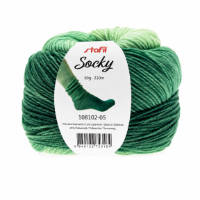 Fir pentru tricotat Socky, 50 g, ~210 m, verde închis/verde deschis