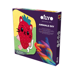 Tablou 3D cu plastilină ușoară Okto, 24×24 сm, Animale "Pisica Căpșunica"