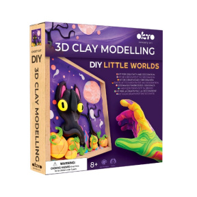 Tablou 3D cu plastilină ușoară Okto, 21×21 сm, Little Worlds "Pisica fantomă"