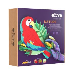 Tablou 3D cu plastilină ușoară Okto, 16 сm, Papagal Ara