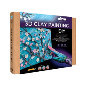 Tablou 3D cu plastilină ușoară Okto, 30×40 сm, Ramuri de migdal înflorit