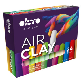 Set de plastilină ușoară Okto Air Clay 24 culori