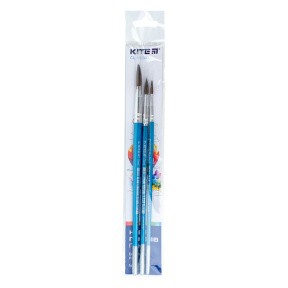Set de 3 pensule ponei, KITE rotunde 3, 7, 11