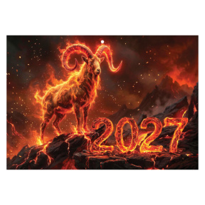 Настенный календарь 2027 года 3-х секционный, Огненный козел