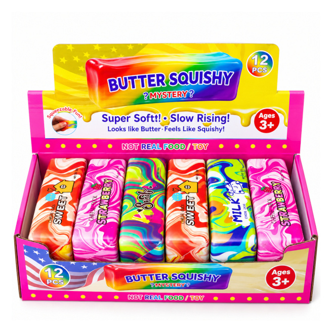 Jucarie Antistres Squish Squish Butter Rainbow Colorfull