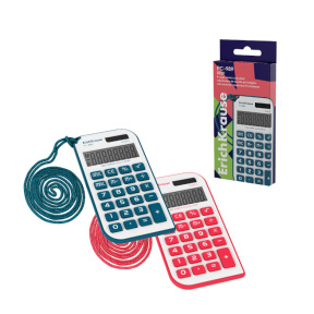 Calculator de buzunar ErichKrause PC-989 Reef (8 cifre) cu șnur, diverse culori