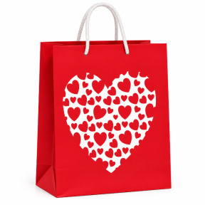 Подарочный пакет REX, Heart 30×41×12 см красный