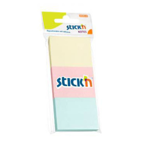 Bloc de hârtie pentru notițe STICKn, 38x51mm, 100 file, assorti - 3 culori