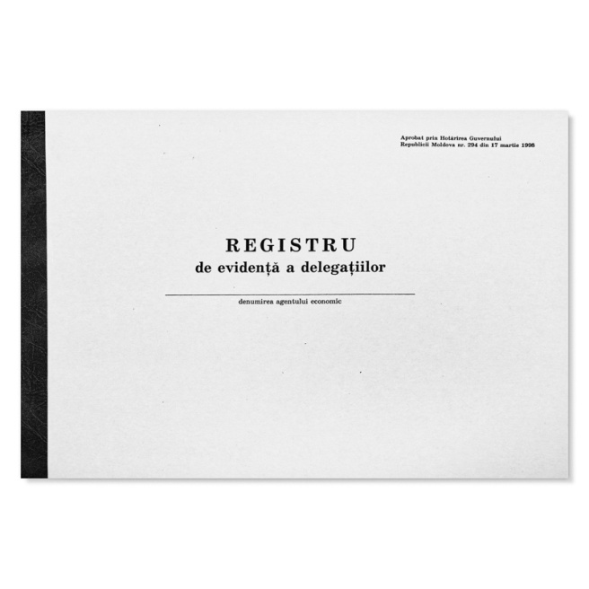 Бухг книга "Registru de evidenta a delegatiilor", офсетная бумага, 50 листов