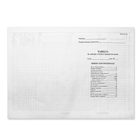 Tabel de pontaj A3, hârtie ofset, 100 file