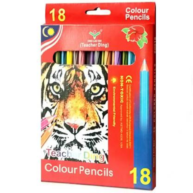 Creioane colorate "Teacher Ding", 18 culori