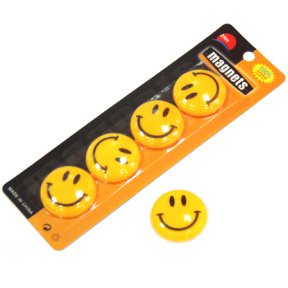 Complect de magniți rotunzi "Smile" pentru tablă, galbene