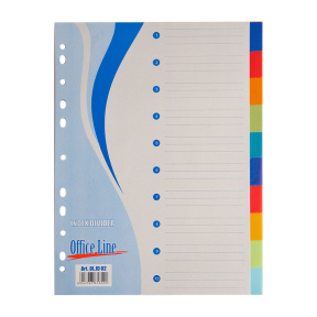 Цветной пластиковый индекс-разделитель OfficeLine без обозначений (10 штук)