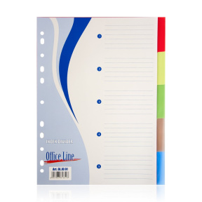Index-separator color din plastic, OfficeLine, fara marcaje, 5 bucati