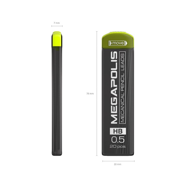 Mine pentru creion mecanic 0.5 mm Erich Krause MEGAPOLIS, 20 bucăți