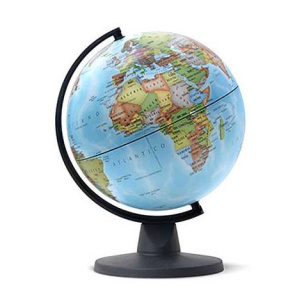 Glob cu harta politică a lumii, d=32 cm (PVC) albastru