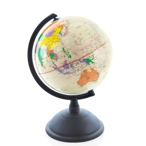 Glob cu harta politică a lumii, d=20 cm (PVC) alb