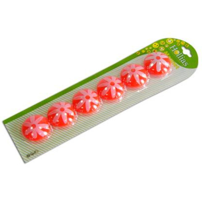 Комплект круглых магнитов, d=30mm, 6 шт, цветные, для доски