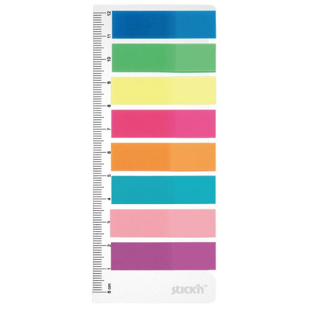 Index-uri din plastic STICKn, neon, 45x12 mm, 8 buc. x 25 file