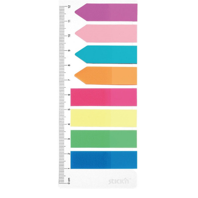 Закладки пластиковые STICKn, неон-микс, 45х12 мм, 8 шт. x 25 листов