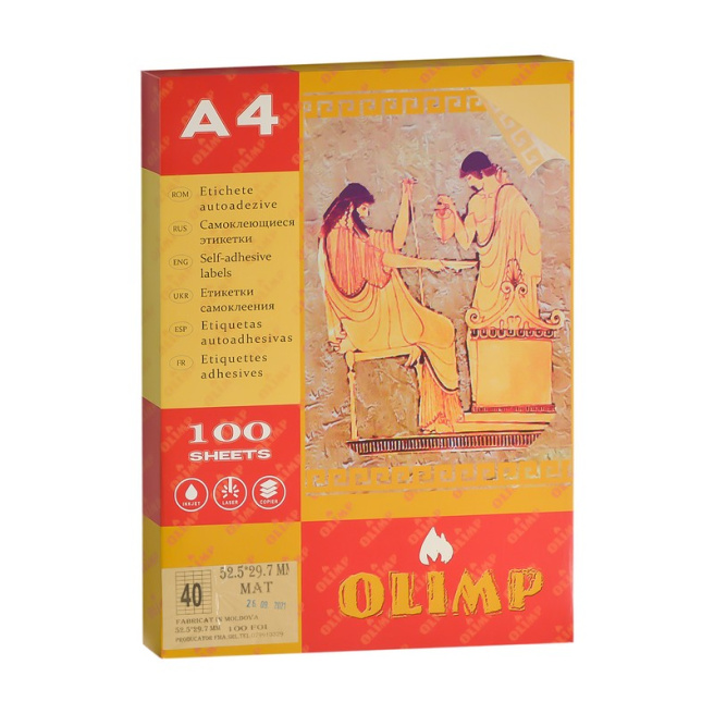 Etichete autoadezive A4, 40 buc., 52.5*29.7mm (100 foi)