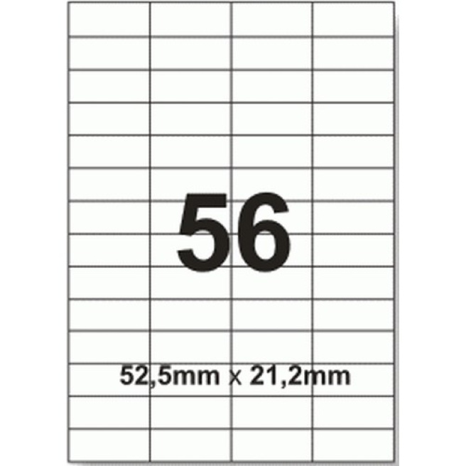 Etichete autoadezive A4, 56 buc., 52.5*21.2mm (100 foi)