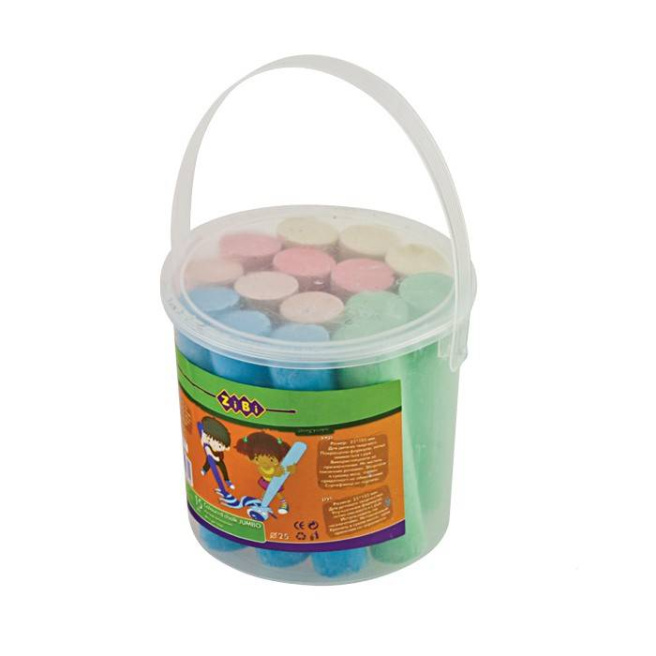 Creta ZiBi, colorata JUMBO, 15 buc., in caldarusa din plastic