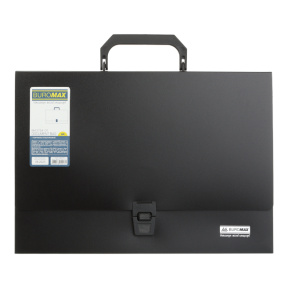 Geantă din plastic BUROMAX 3724, cu 1 secție, 35 mm, neagră