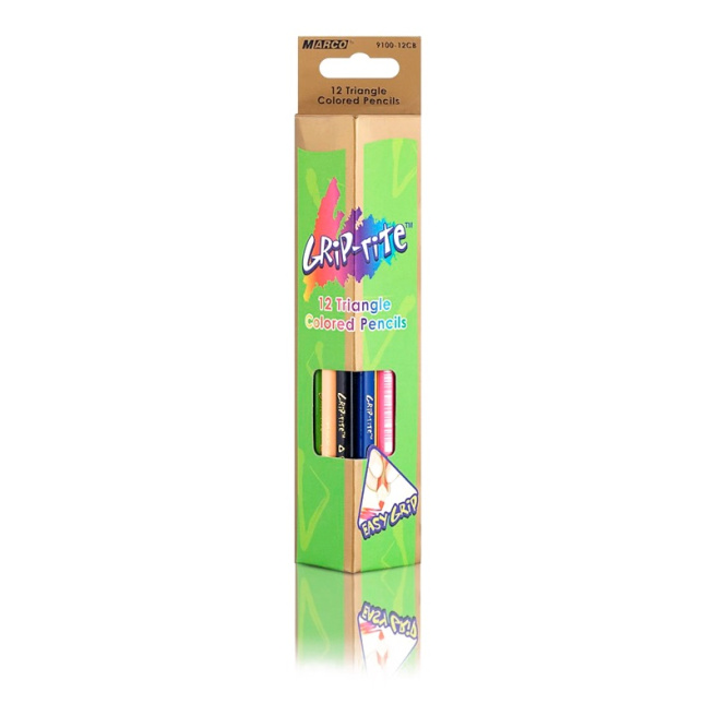 Set creioane colorate MARCO Grip-Rite, 12 culori, triunghiulare