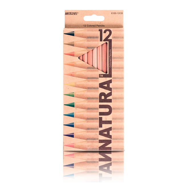 Набор цветных карандашей MARCO Natural-Cedarlite, 12 цветов