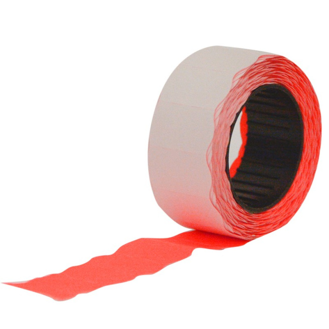 Etichete p/u prețuri înguste ondulate, 12x21mm, 10 role/ambalaj, roșii
