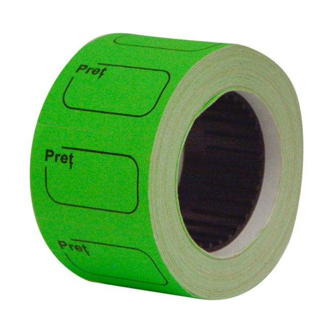 Etichete p/u prețuri, pătrate, 20x30 mm, 7 role/ambalaj, verzi
