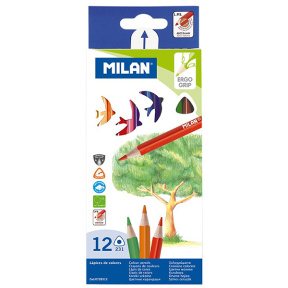 Set de creioane colorate MILAN, triunghiulare, 12 culori