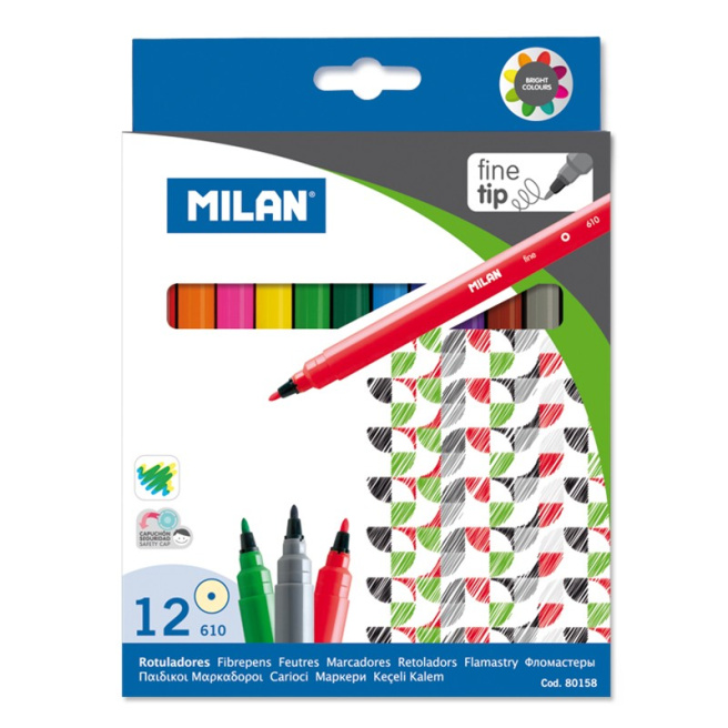 Набор фломастеров MILAN, 12 цветов