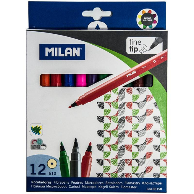 Набор фломастеров MILAN, 12 цветов