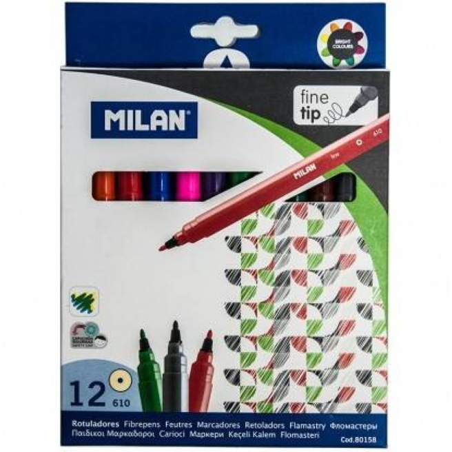 Набор фломастеров MILAN, 12 цветов