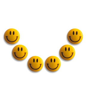 Complect de magneți rotunzi "Smile",galbene, pentru tablă