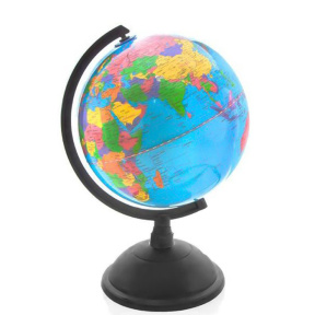 Glob cu harta politica a lumii, d=20 cm (PVC) albastru