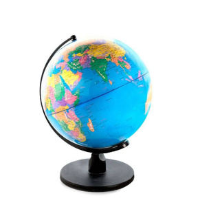 Glob cu harta politică a lumii, d=26 cm (PVC) albastru