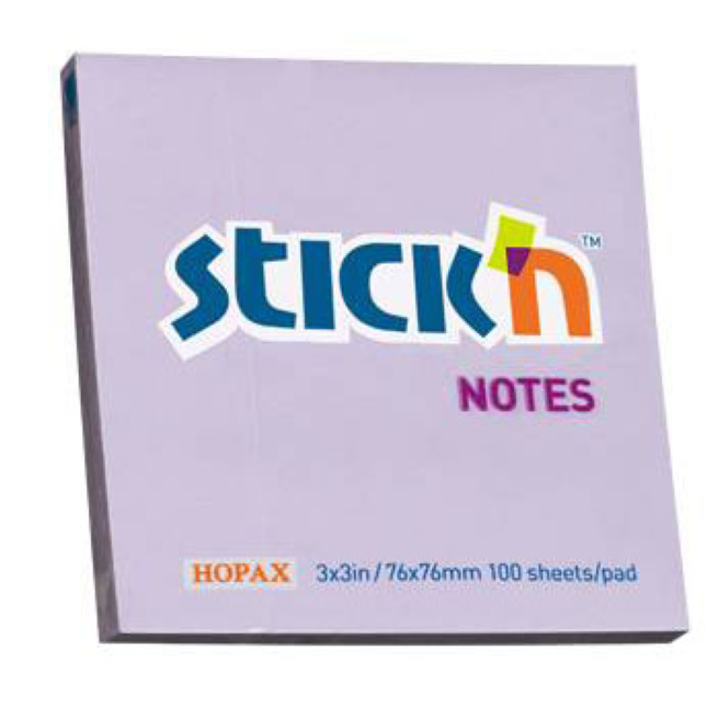 Bloc de hârtie pentru notițe STICKn, 76x76mm, violet, 100 file