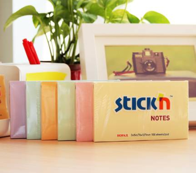 Bloc de hârtie pentru notițe STICKn, 76x127, 100 file, violet