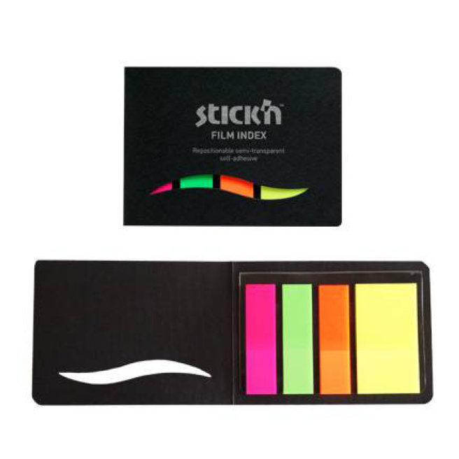 Index-uri din plastic STICK`N Neon, 3buc., 45 х 12mm + 1buc. 45 x 25mm
