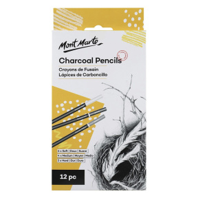 Set de creioane din cărbune Mont Marte Charcoal Pencils, 12 bucăți