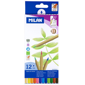 Creioane colorate MILAN Big lead, 12 culori