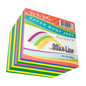 Cub din hirtie pentru notite OfficeLine, RAINBOW, 90x90x45 mm
