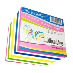 Cub din hârtie pentru notițe OfficeLine Zebra 90x90x45 mm