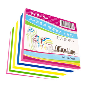 Cub din hârtie pentru notițe OfficeLine, Zebra, 90x90x90 mm
