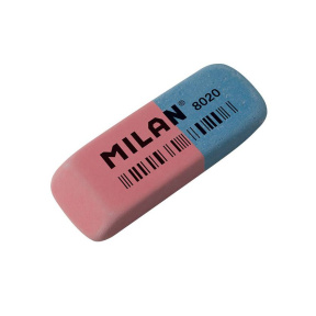 Ластик MILAN 8020, скошенный комбинированный, серия "Rubber", (поштучно)